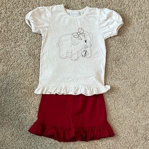 Toddler girls 2T- Alabama Crimson Tide matching shorts set.